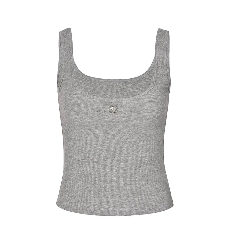 Metallic Plunge Tank Top