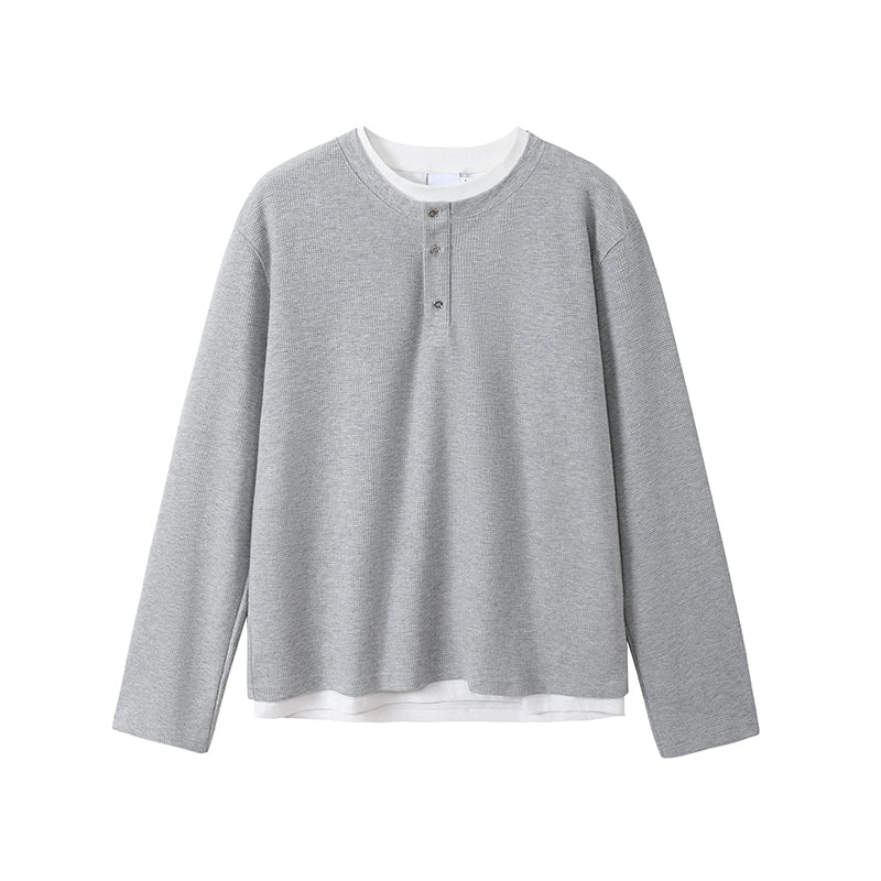 Long Sleeve Slim Layered Henley Shirt