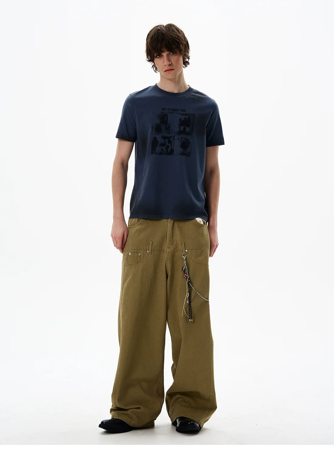 Vintage Crew Neck Graphic Print Tee