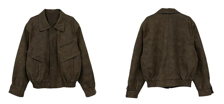 Oversized Classic Faux Leather Jacket