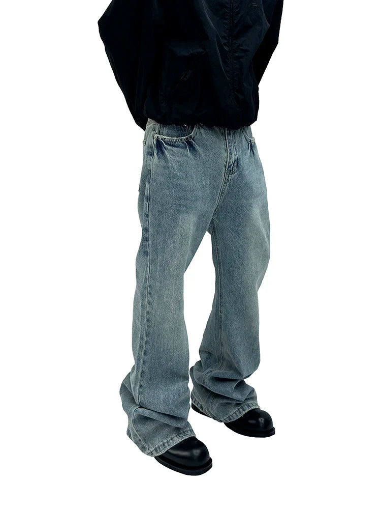 Stone Wash Stacked Baggy Jeans