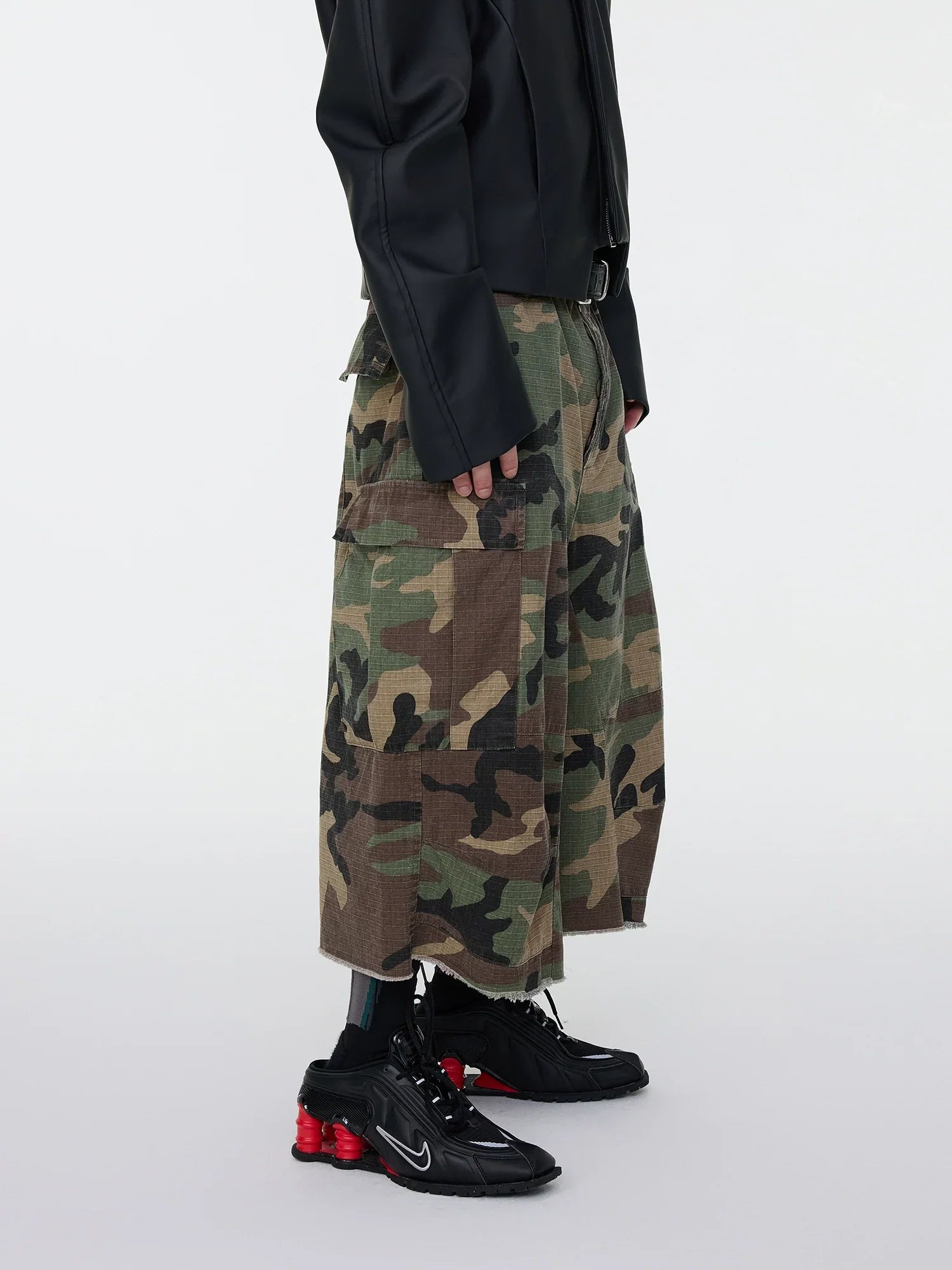 Camo Patchwork Cargo Jorts