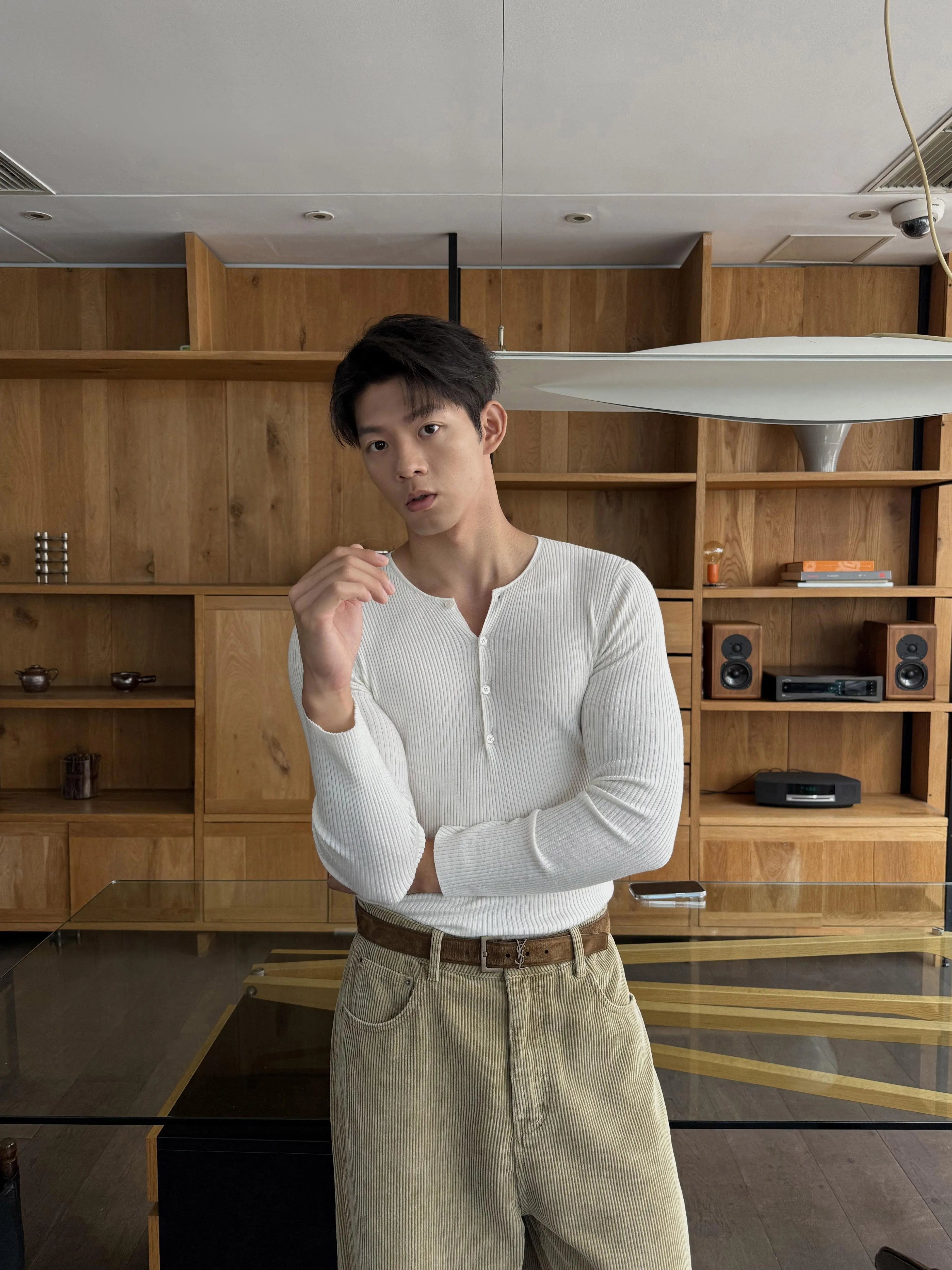 Ruched V-Neck Wrap Sweater Top