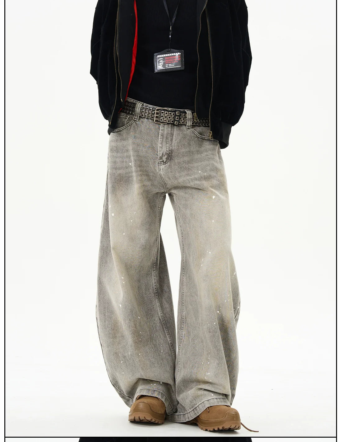 Wide Leg Paint Splatter Jeans