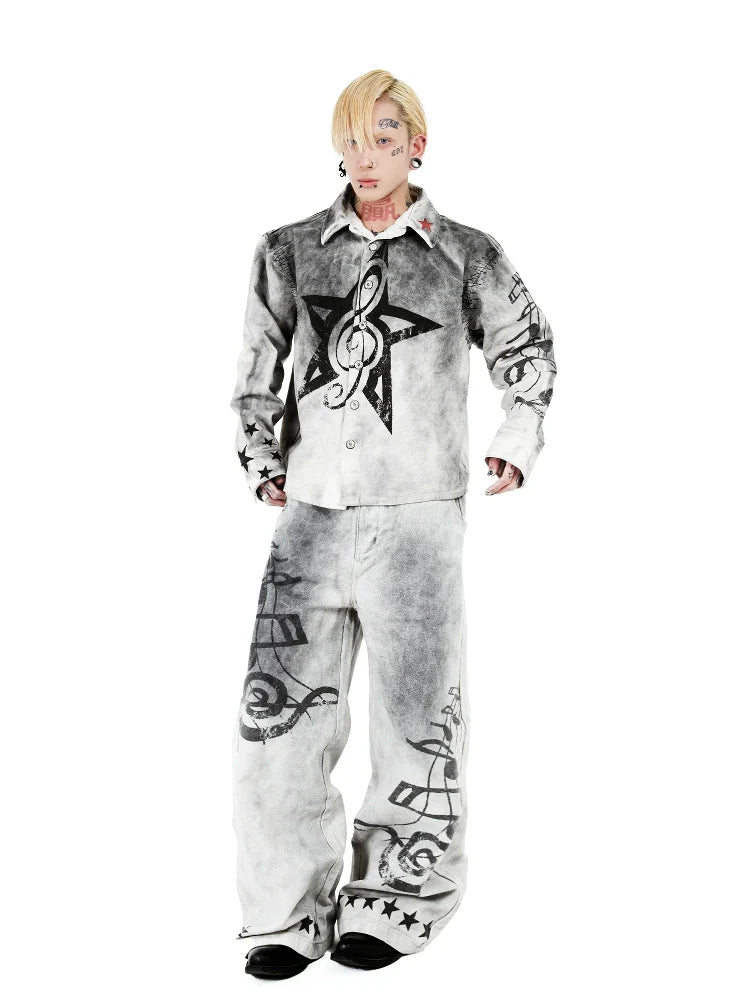 Echo Riff Star Hem Wide Jeans