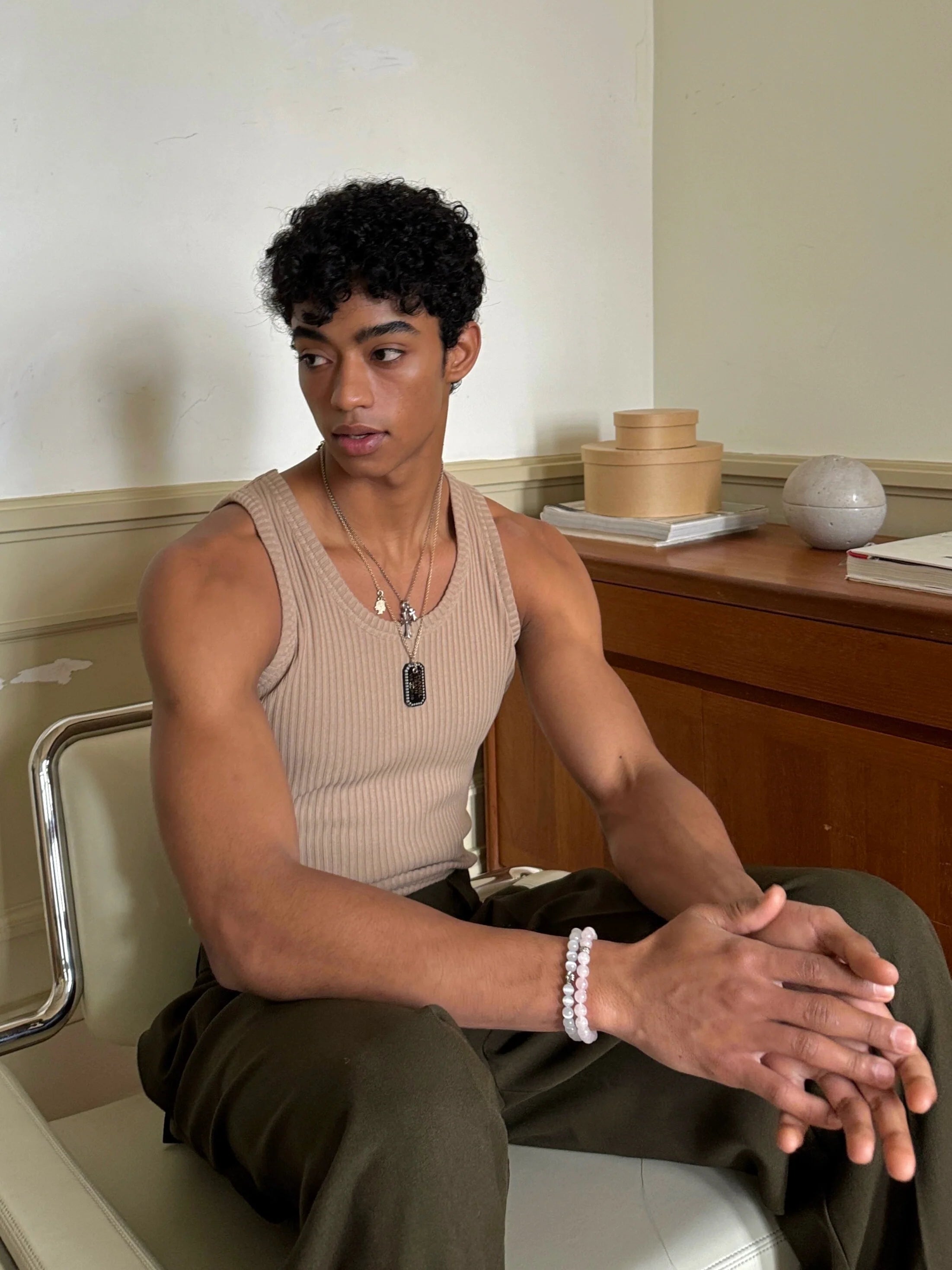 Coffee Thick Ribbed Tank Top