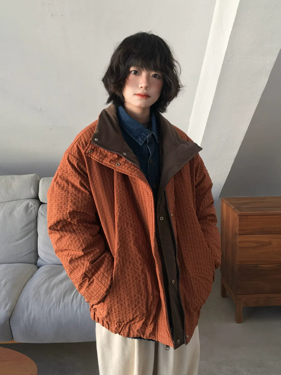 양면 브라운 면 재킷