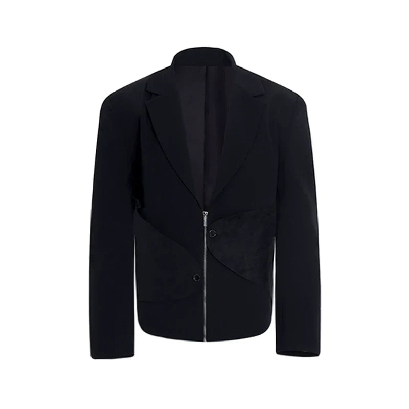 Front and Back-Panel Detailed Zipper Blazer