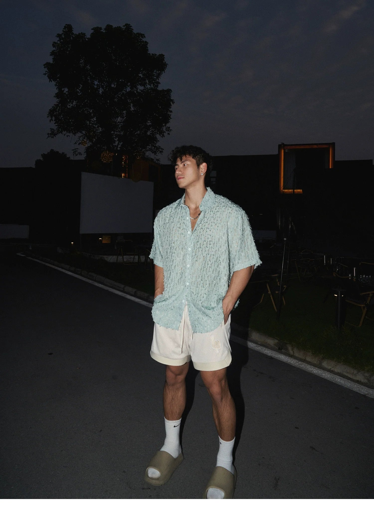 Mesh Embroidered Shorts