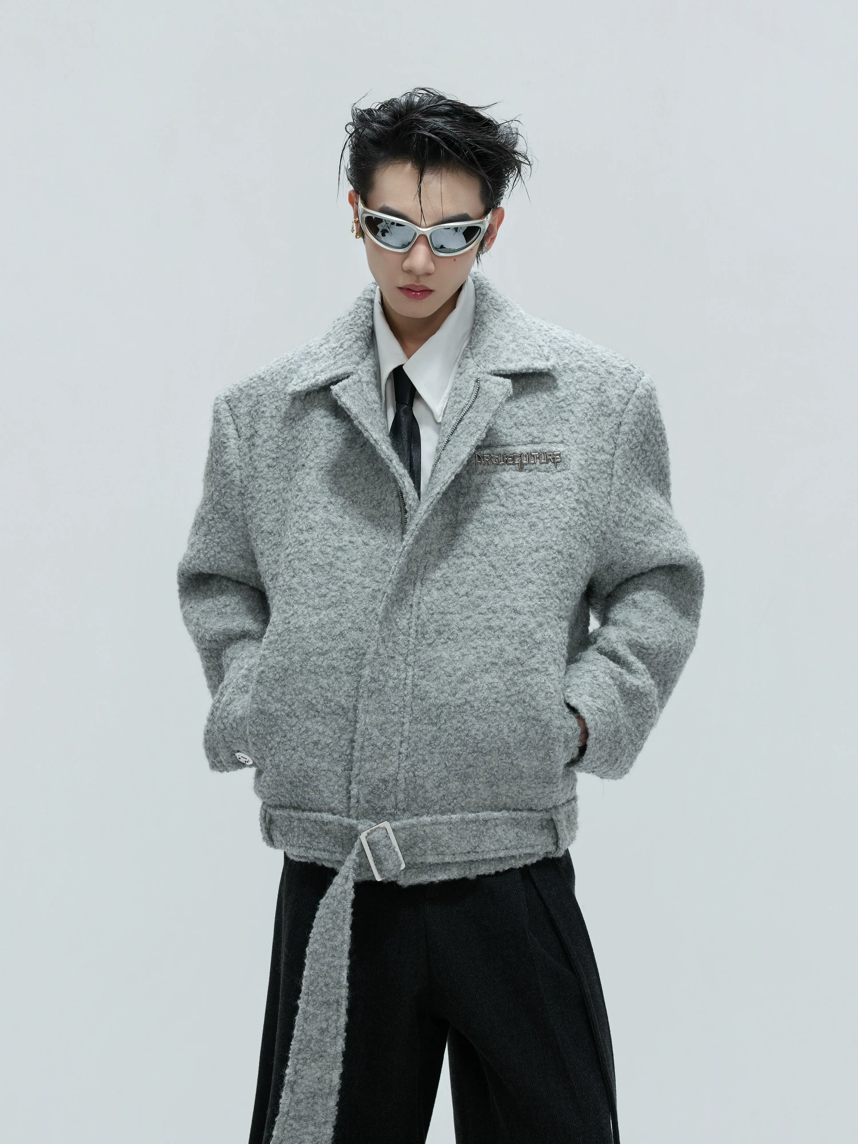 フロステッド スカイ ベルト ウール ジャケット