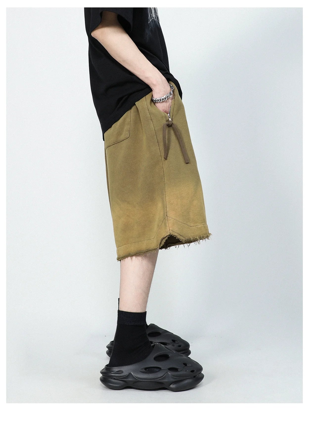 Raw Edge Fade Sweat Shorts