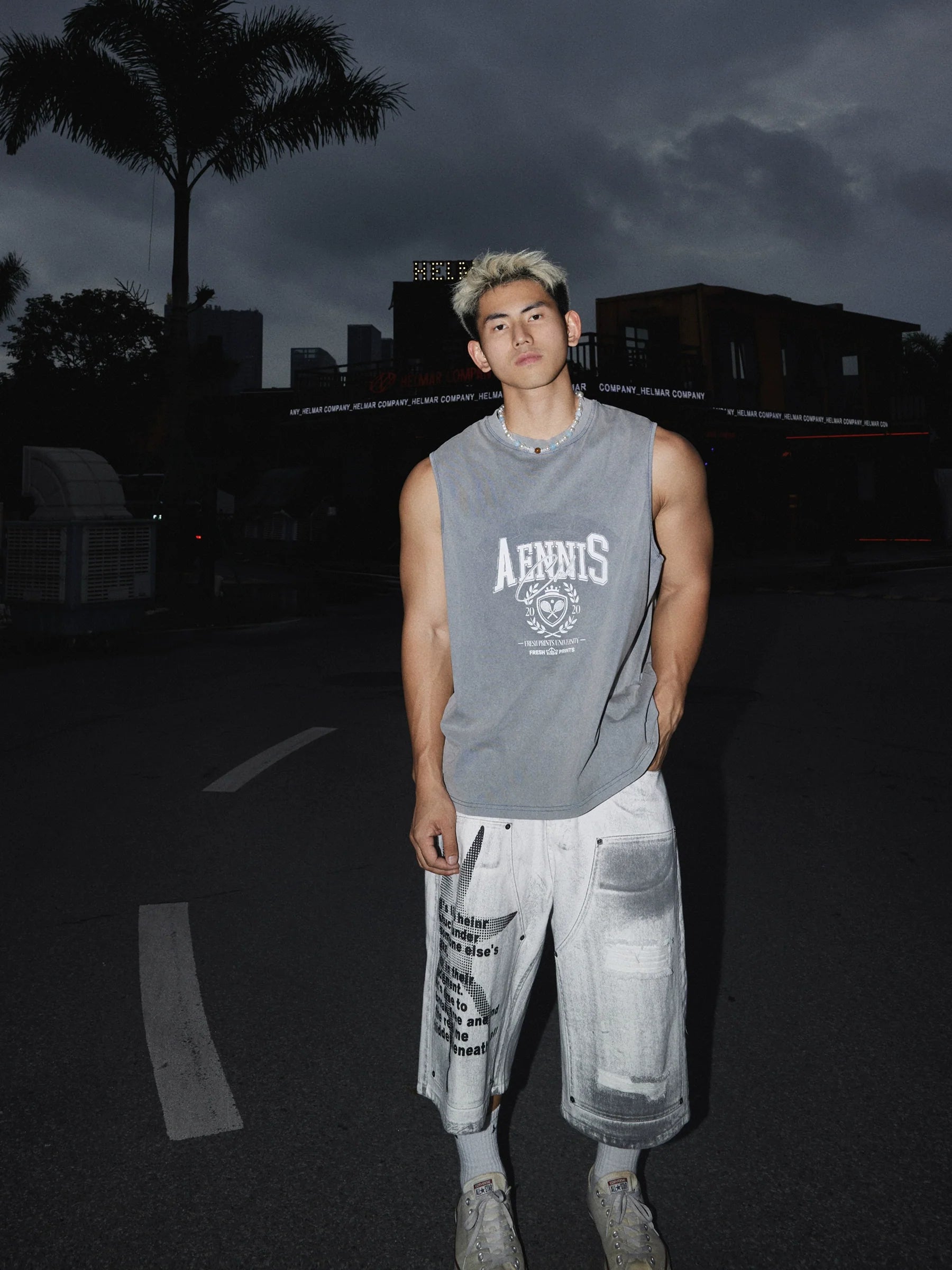 Sleeveless AENNIS Graphic Muscle Tee