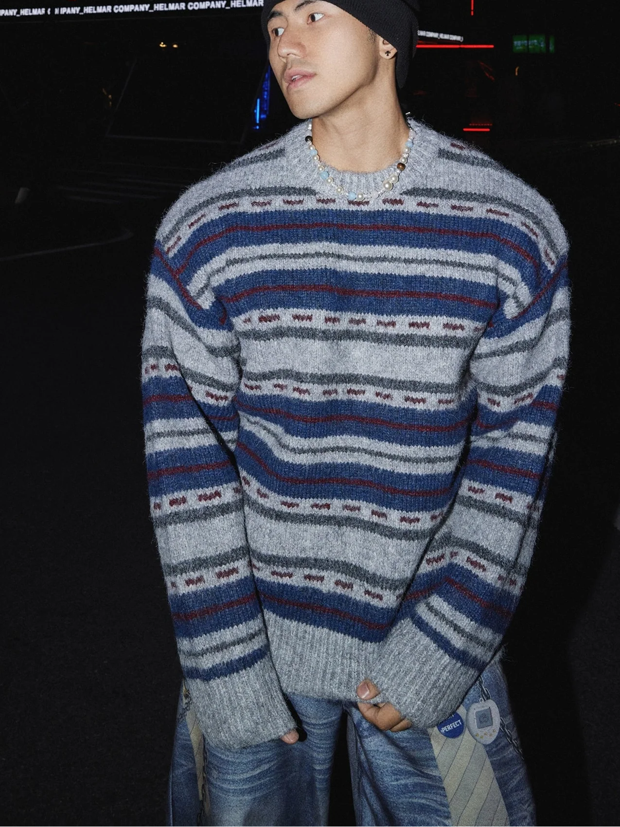 Frosted Tundra Stripe Knit Sweater