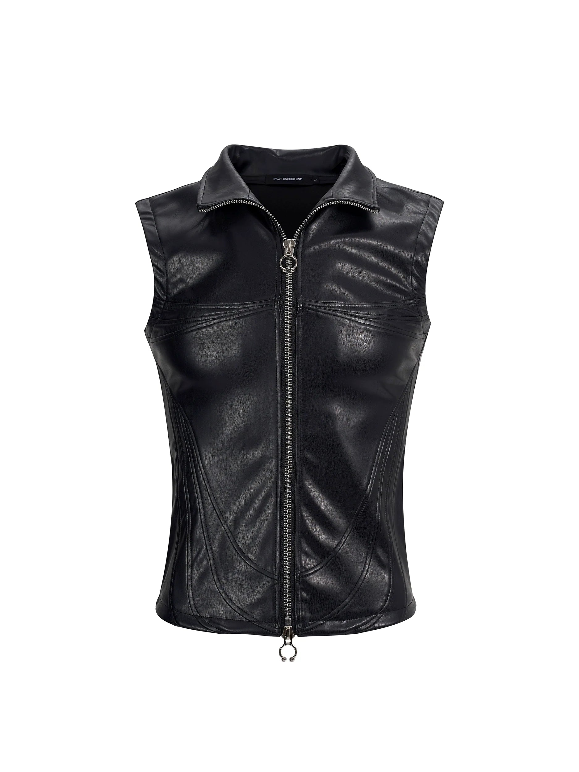 Sleeveless Black Sheer Panel Top