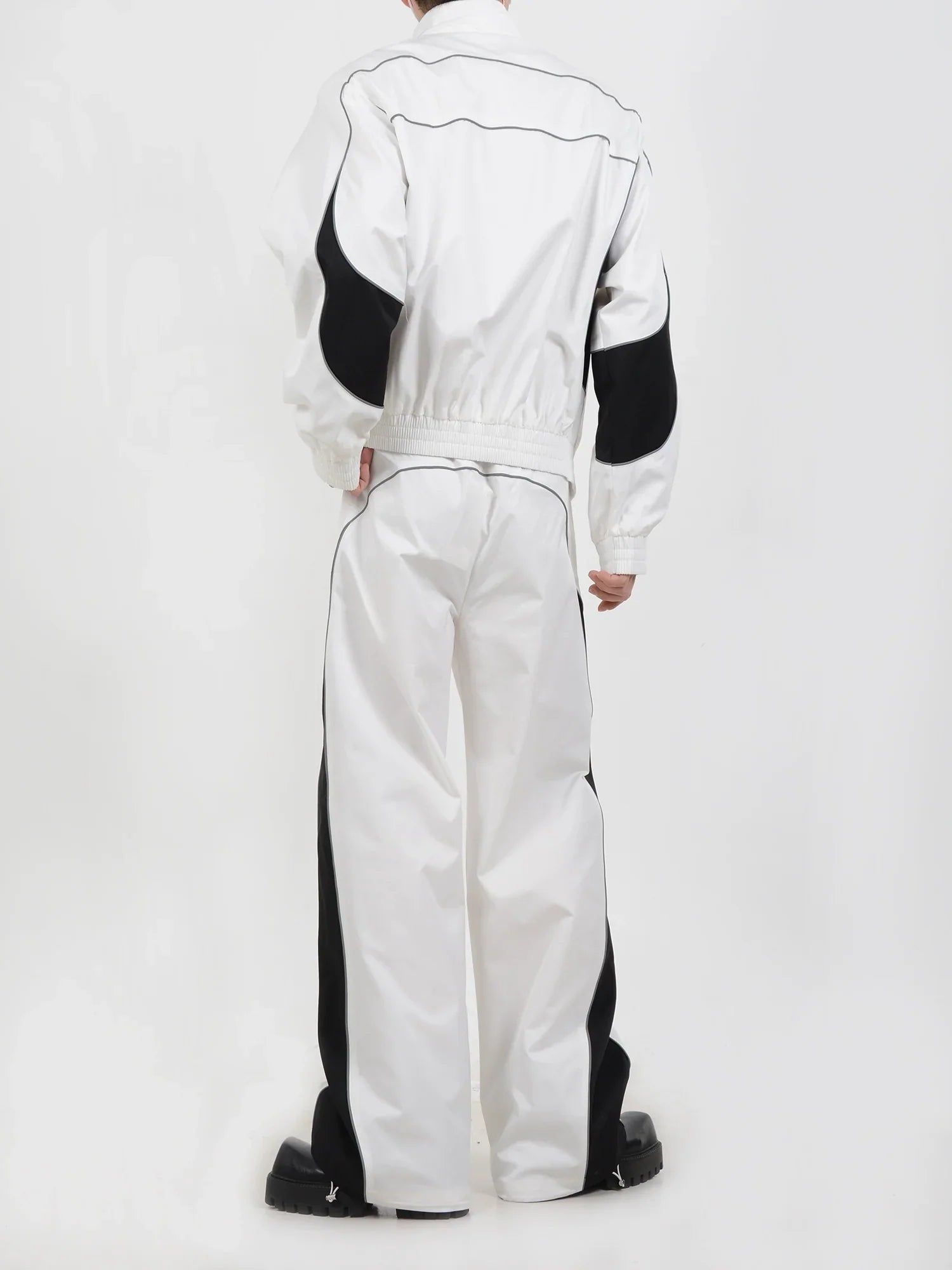 Sporty Jacket and Wide-Leg Track Pants