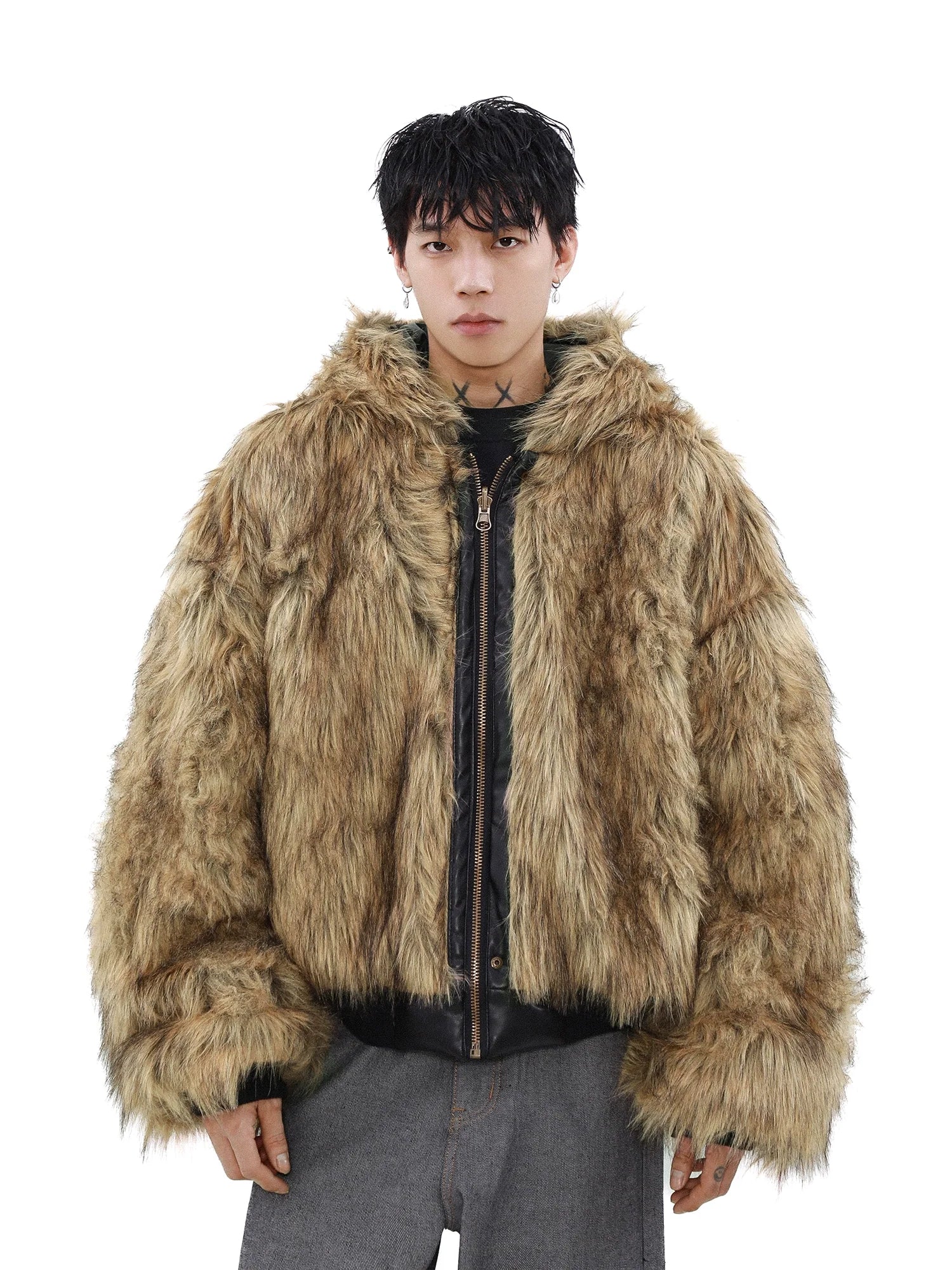어번 프라울 인조 모피 보머