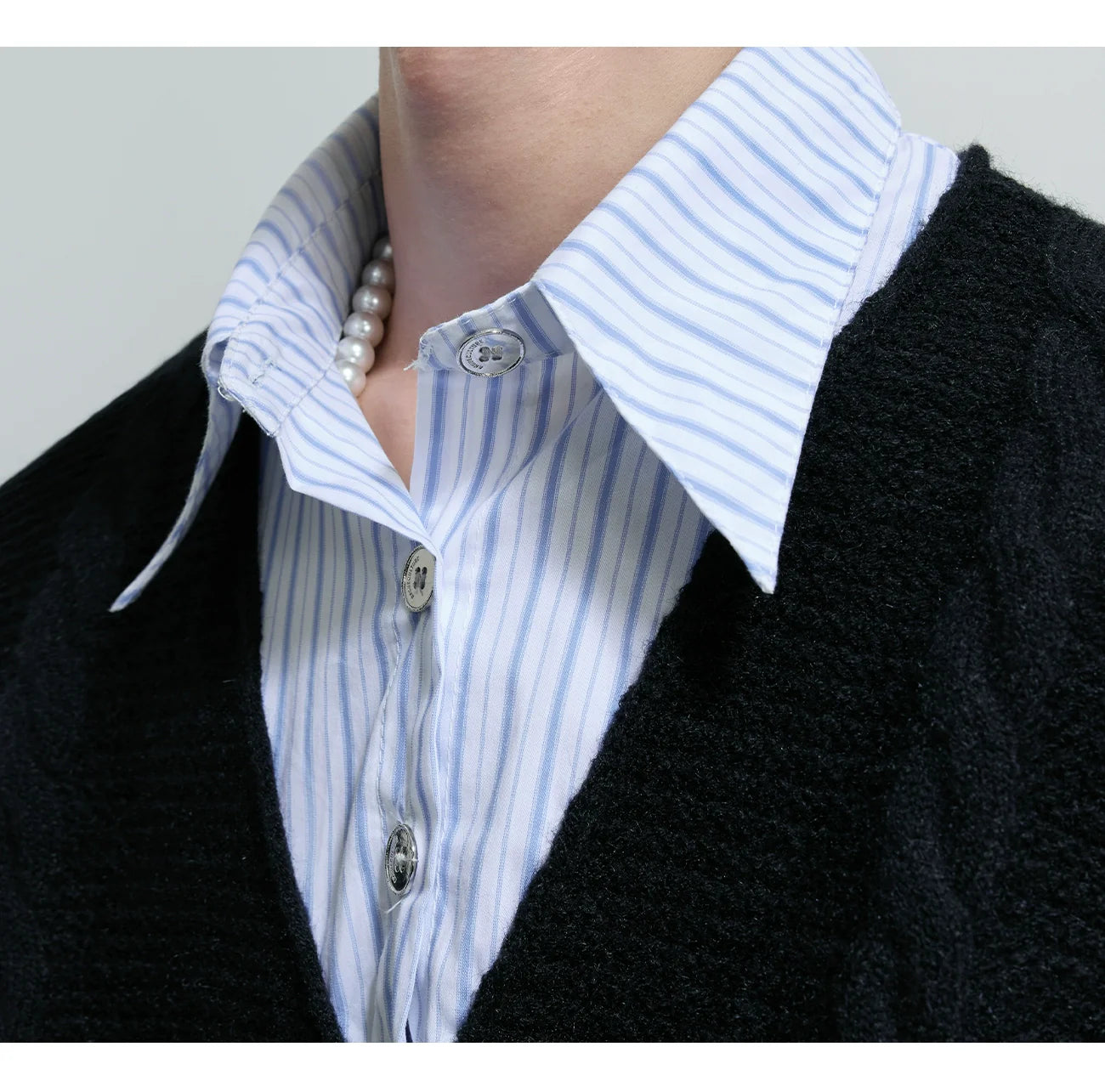 Chunky Knit Layered Sweater Shirt