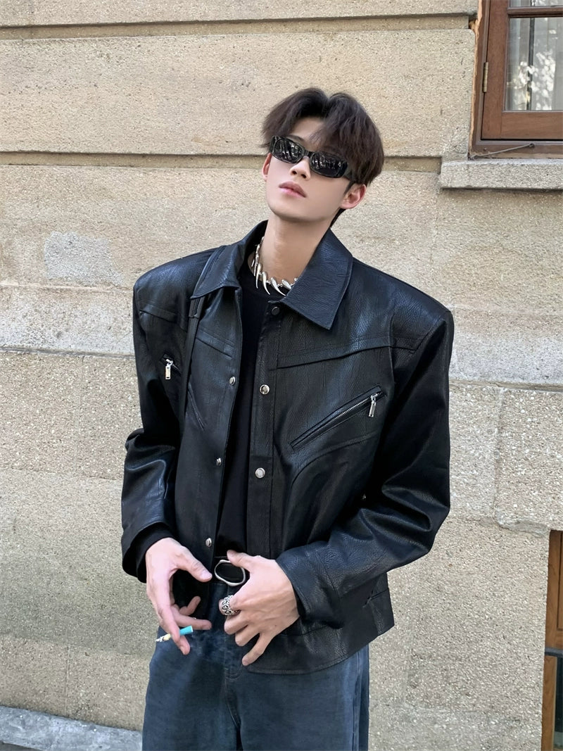와이드 숄더 데님 재킷