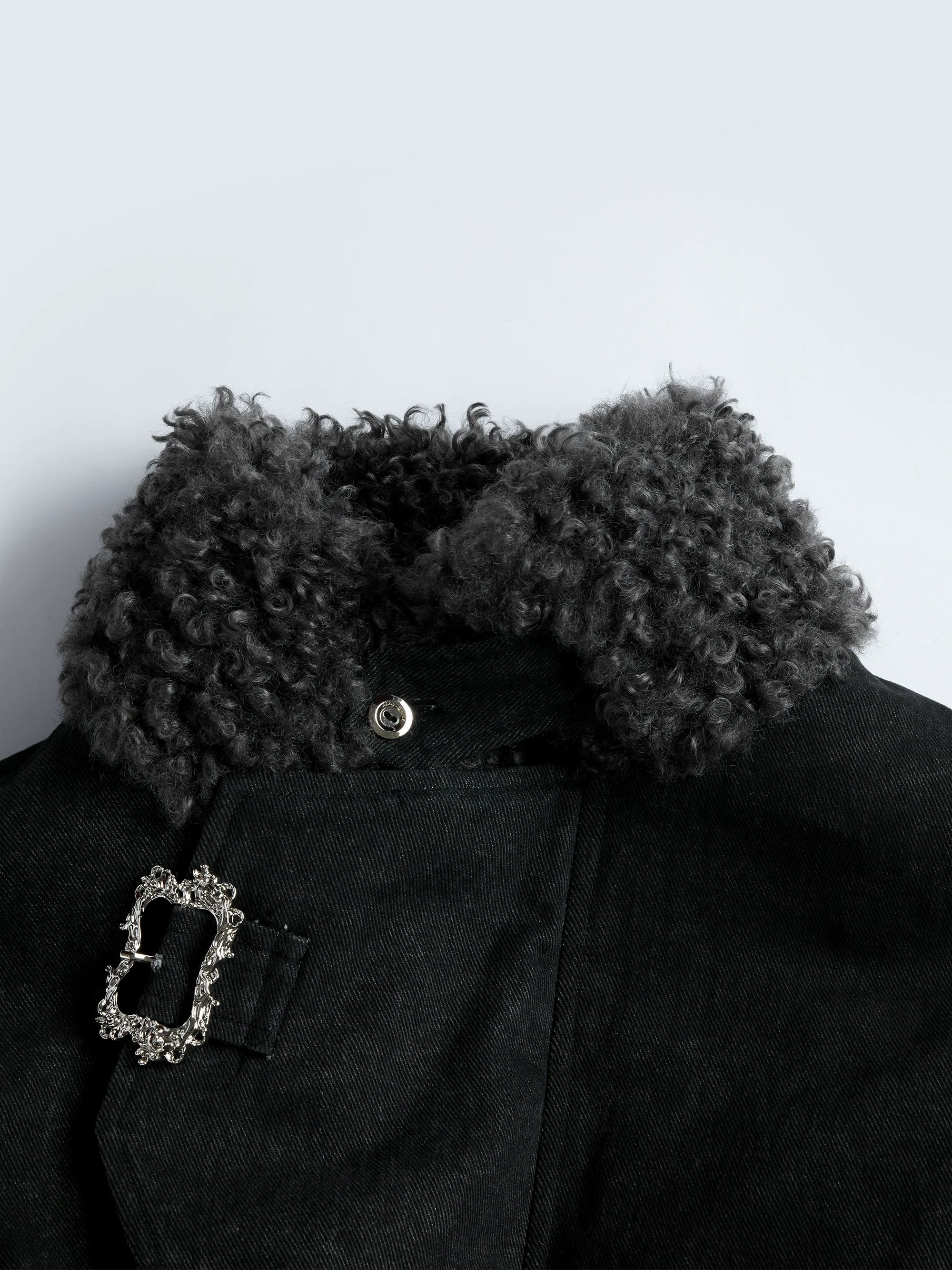 Buckle Neck Sherpa Collar Jackets