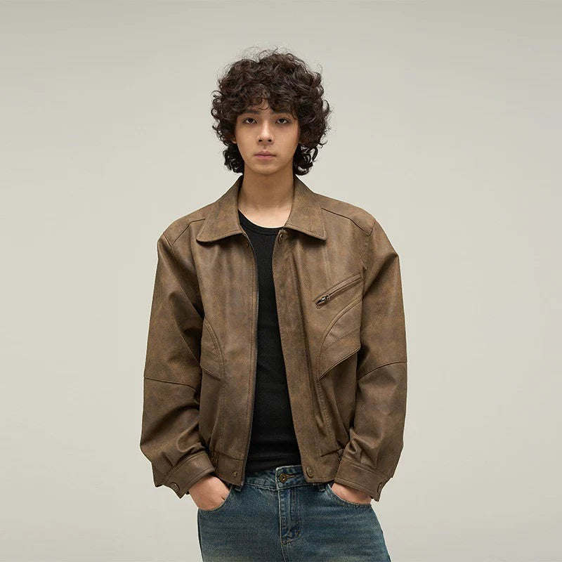 Oversized Classic Faux Leather Jacket