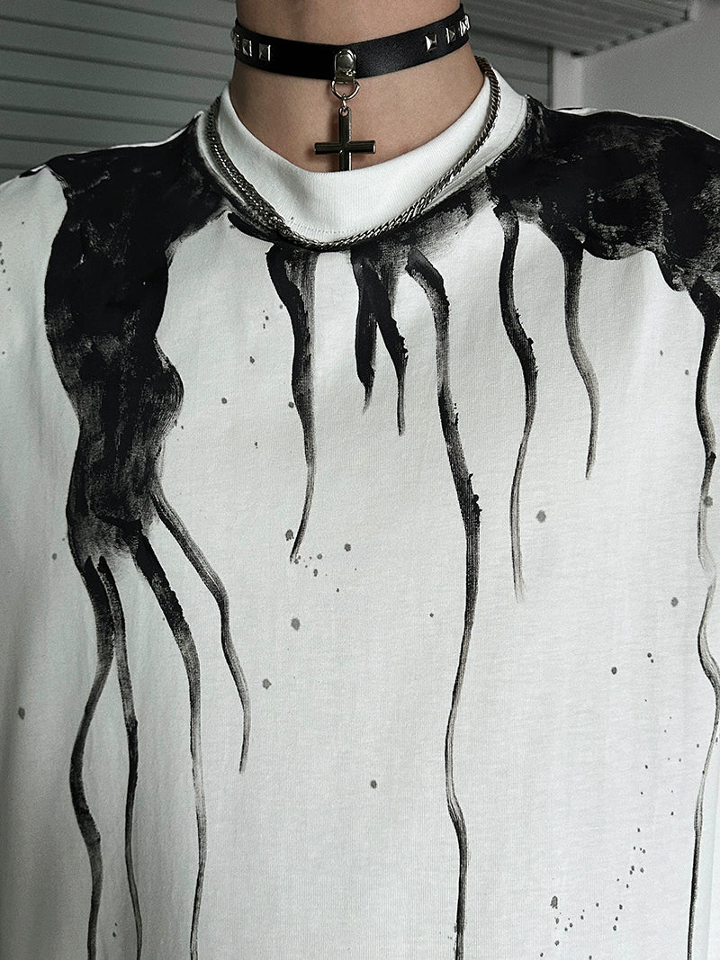 Drip Print Oversized T-Shirt