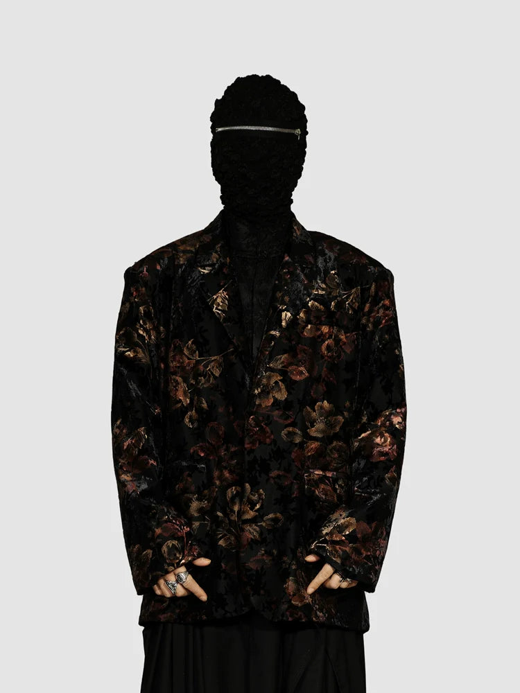 블랙 꽃무늬 블레이저