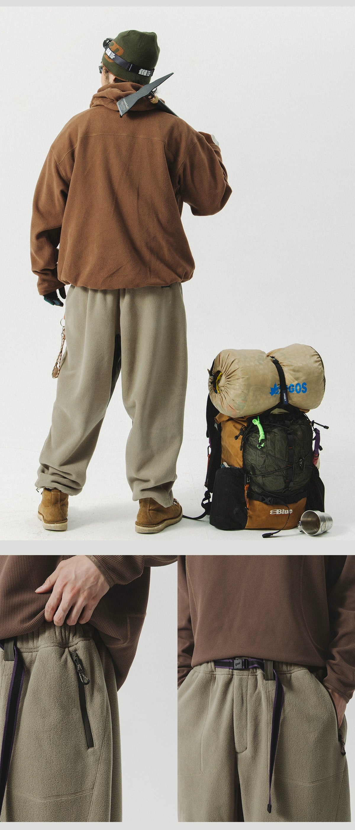 Panelled Fleece Utility Track Pants