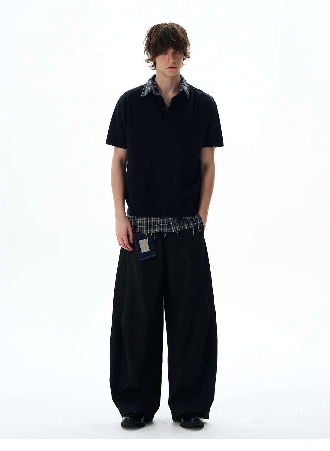 Short Sleeve Henley Shirt with Button Placket