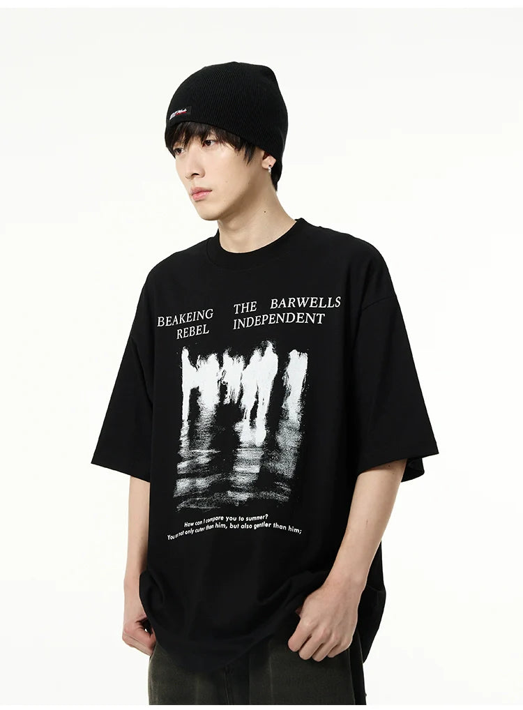 Oversized Crowd Graphic T-Shirt