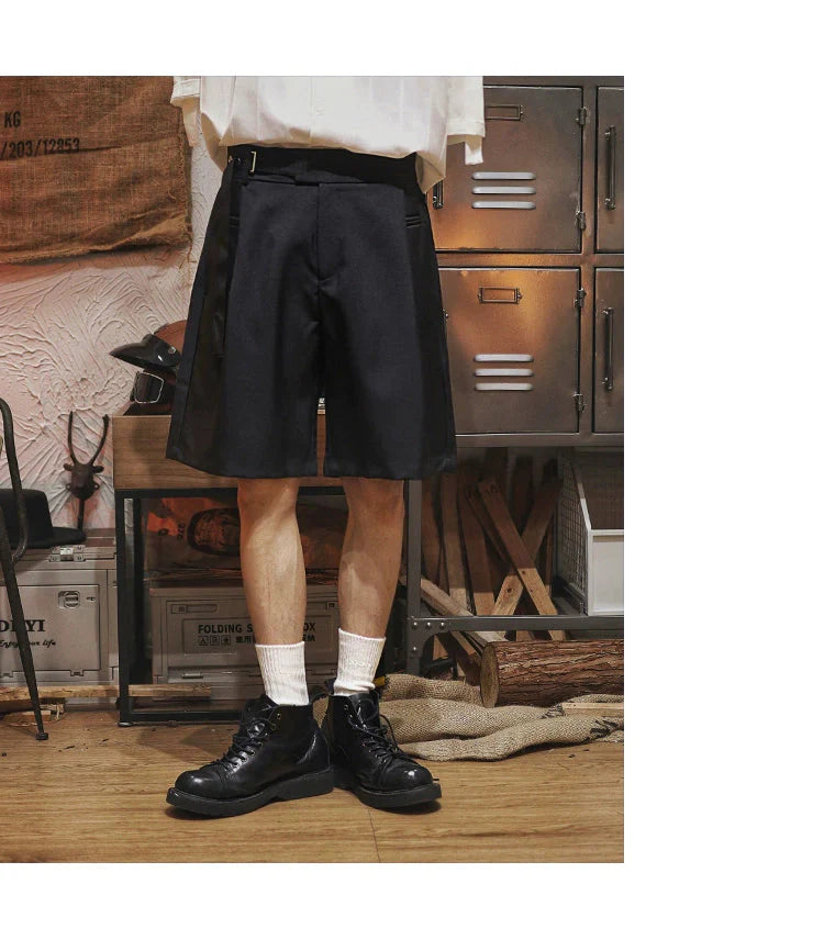 Retro Belted Mid-length Shorts