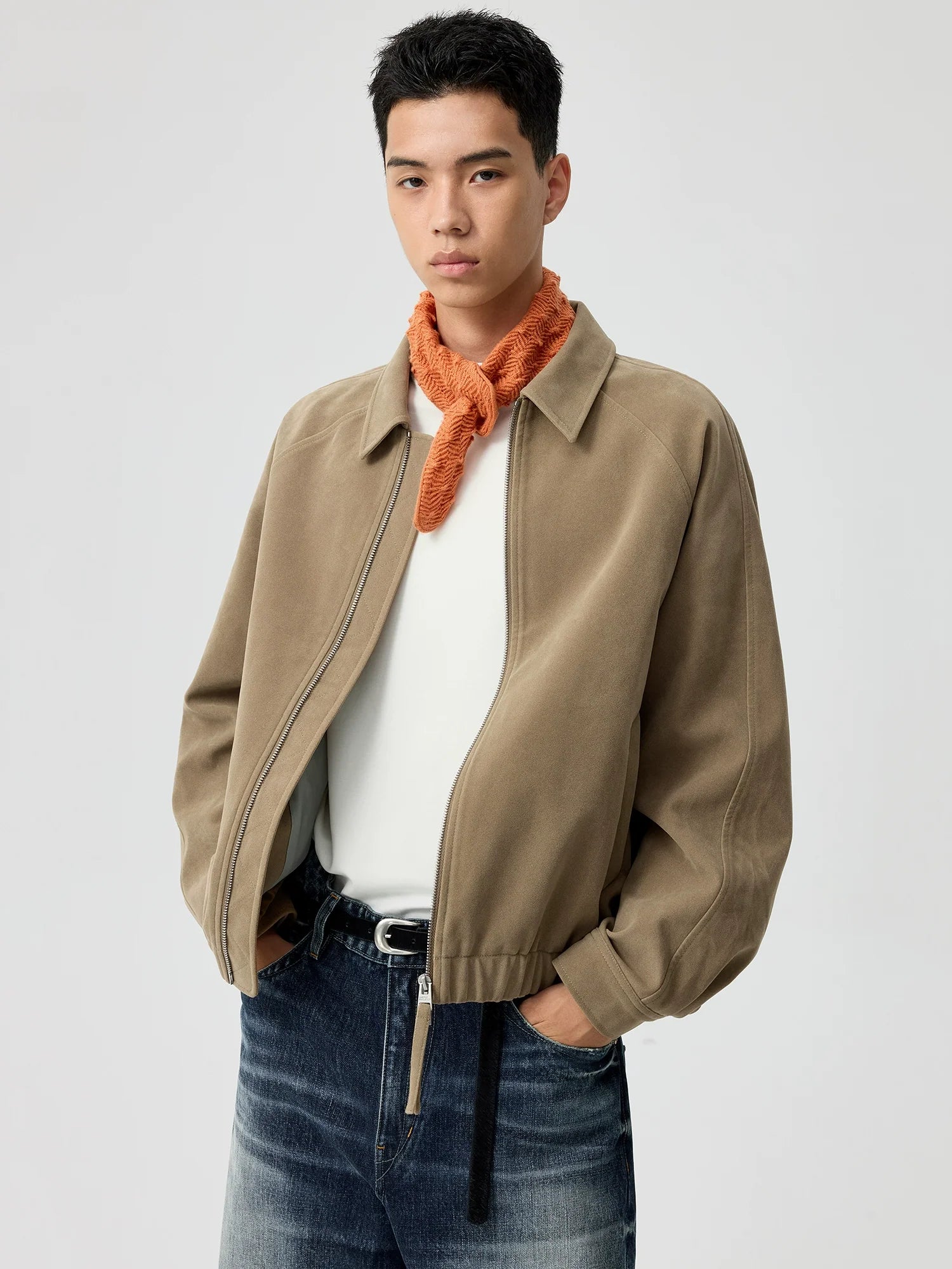 더스트스톤 스웨이드 지퍼 재킷