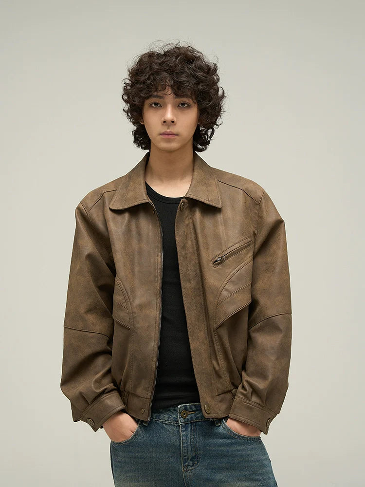 Oversized Classic Faux Leather Jacket