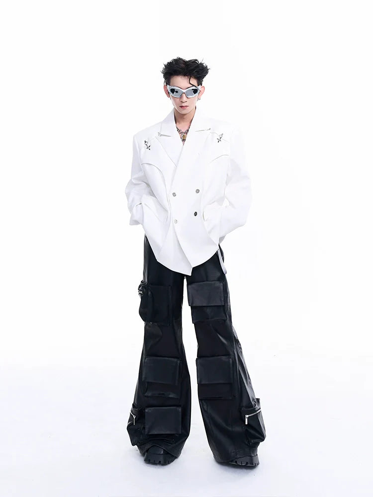 크로스 핀 더블 브레스트 블레이저