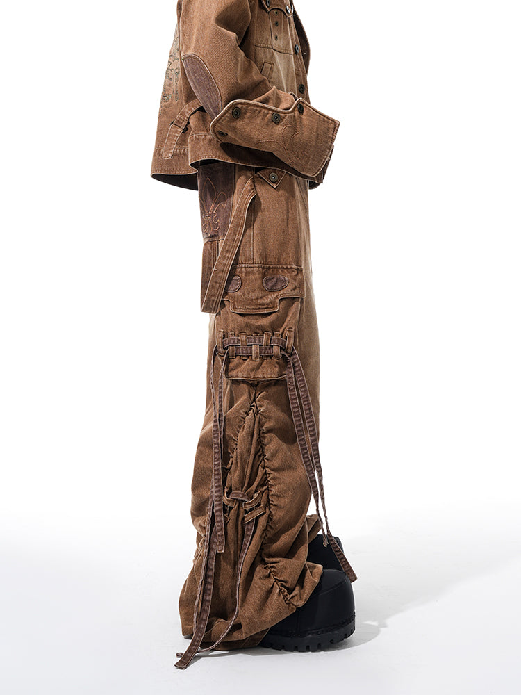 Brown Washed Denim Jacket and Jeans Setup