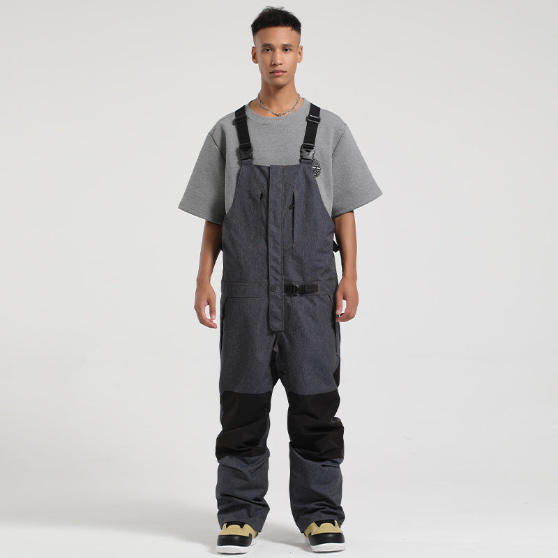 패턴 피크 유니섹스 멜빵 스노우 팬츠