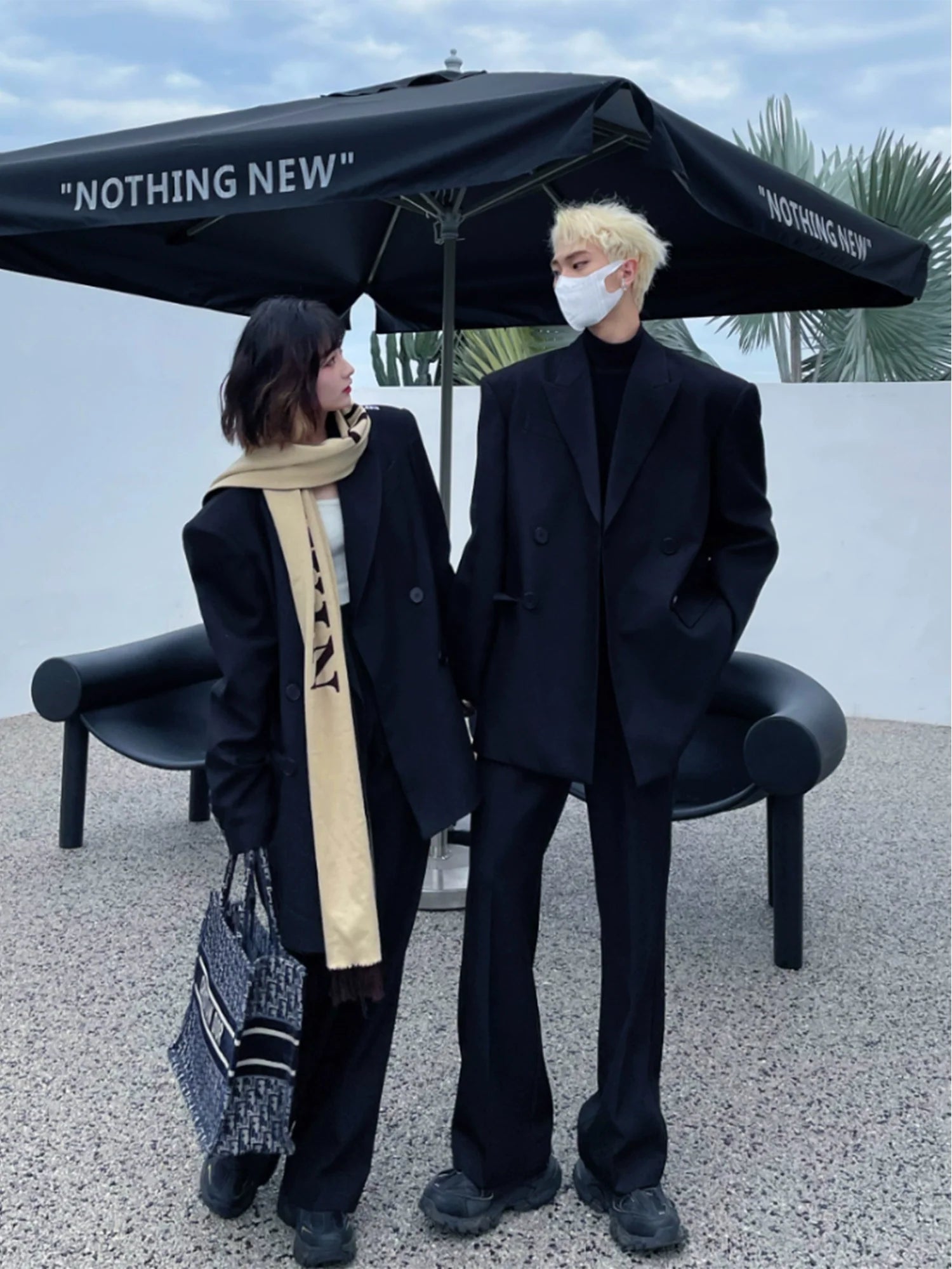 오버사이즈 블랙 블레이저 수트