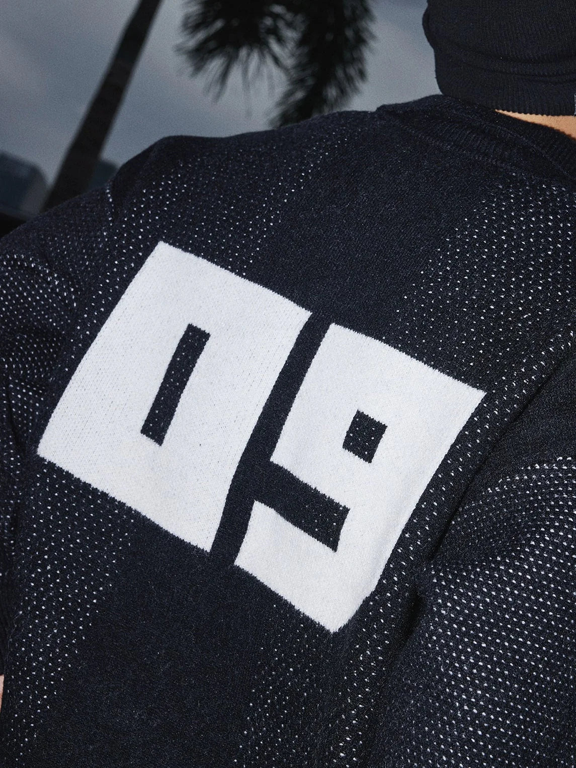 Midnight Circuit Varsity Knit Sweater