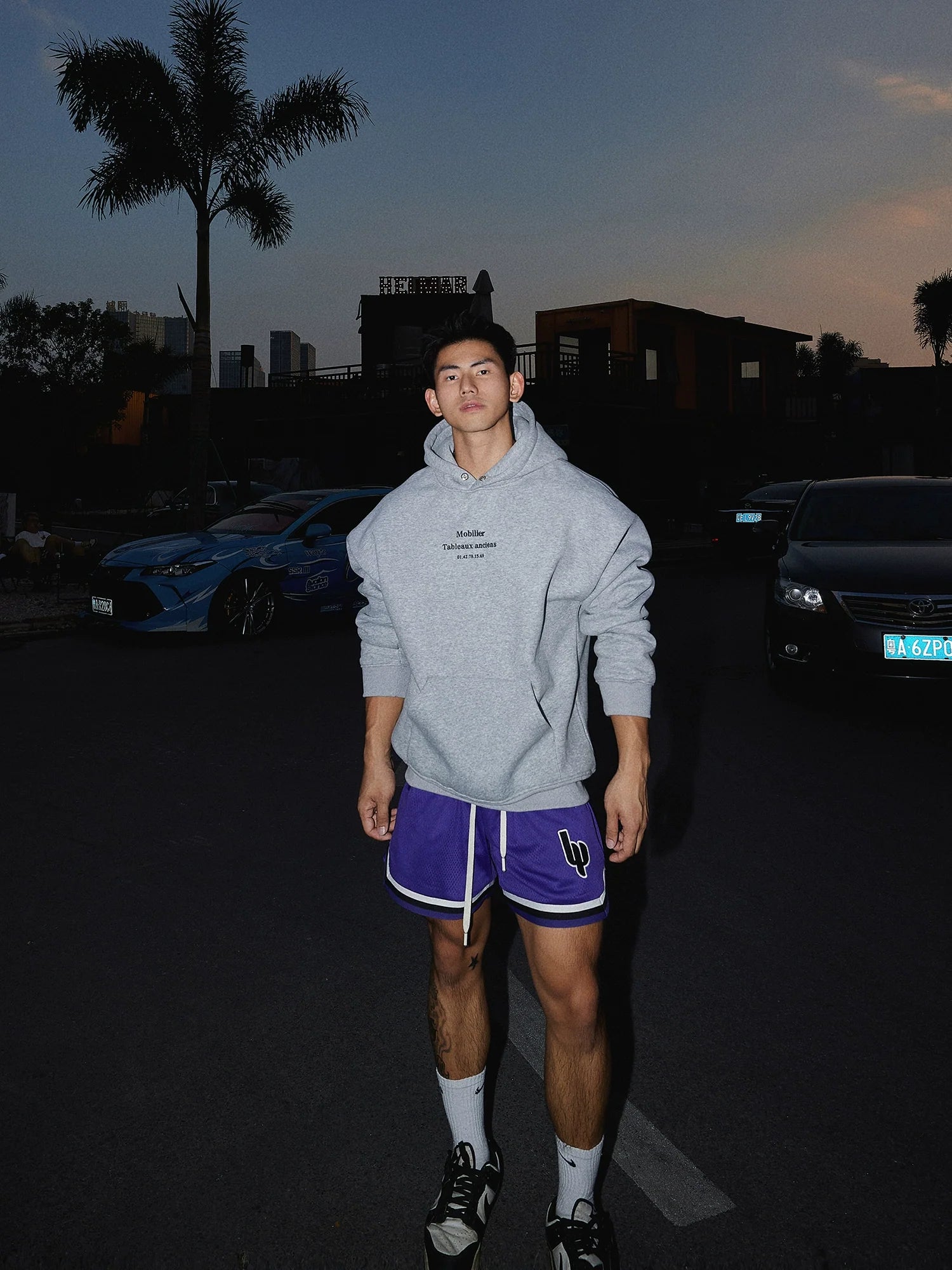 Simple Text Beige Hoodie Sweatshirt