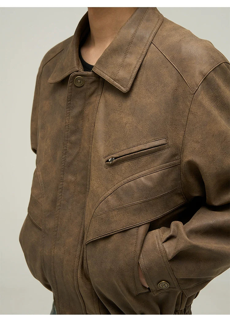 Oversized Classic Faux Leather Jacket