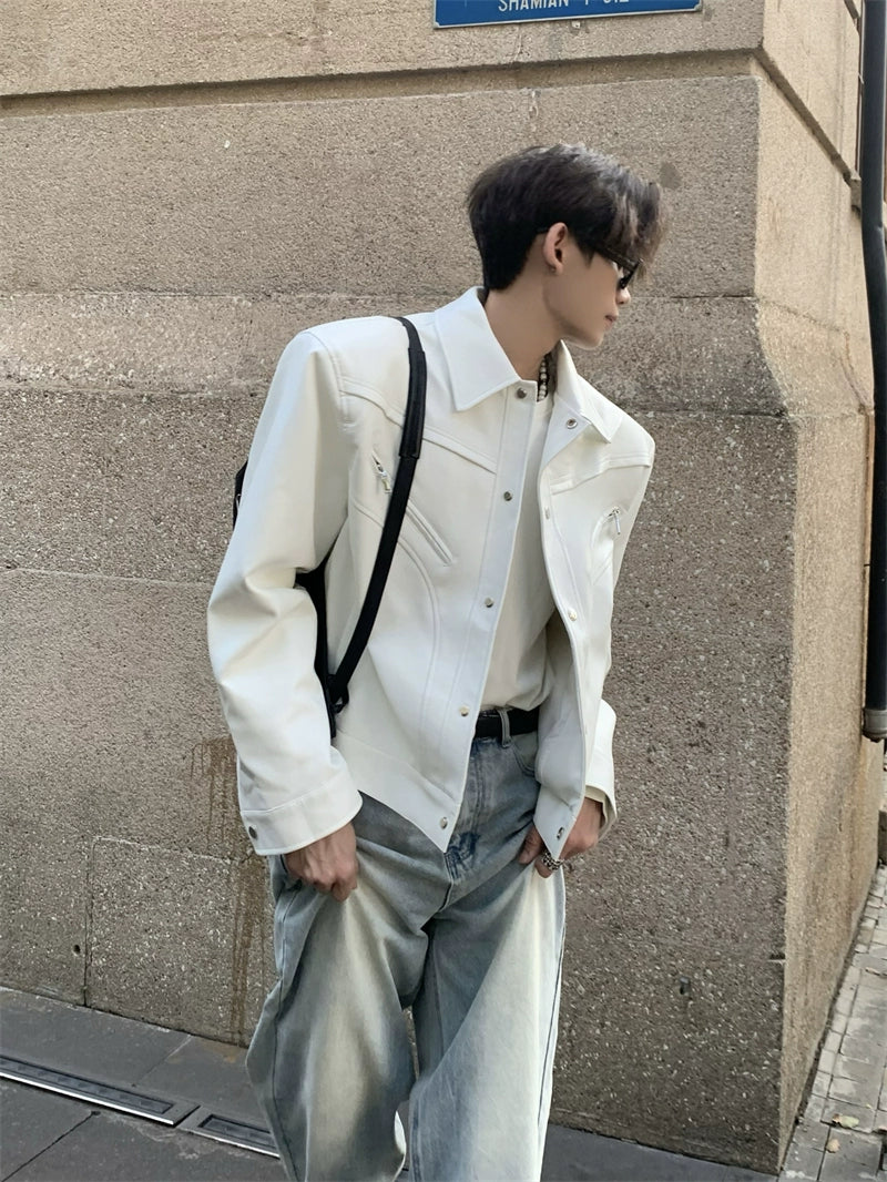 와이드 숄더 데님 재킷