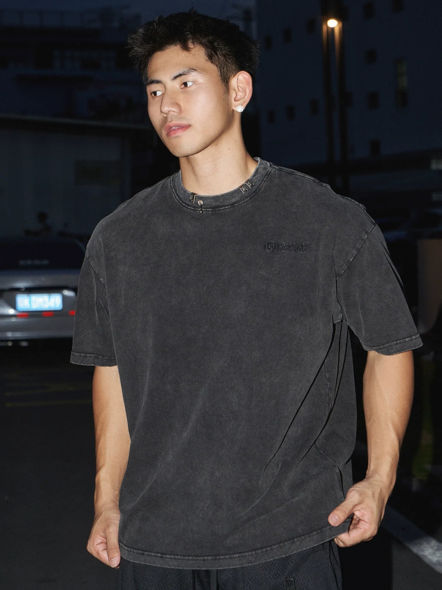 Washed Black Cotton T-Shirt