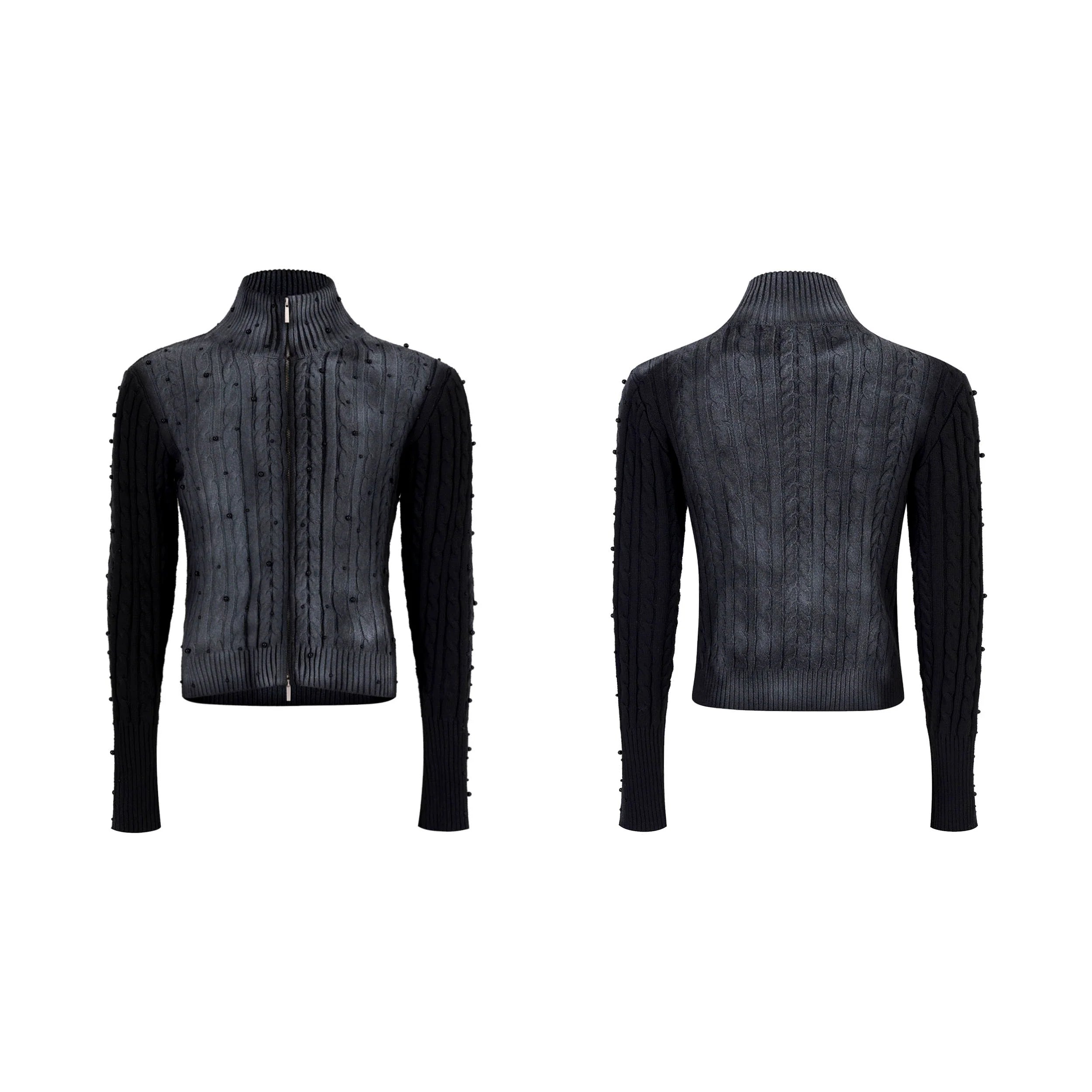 Beaded Two-Tone Sweater