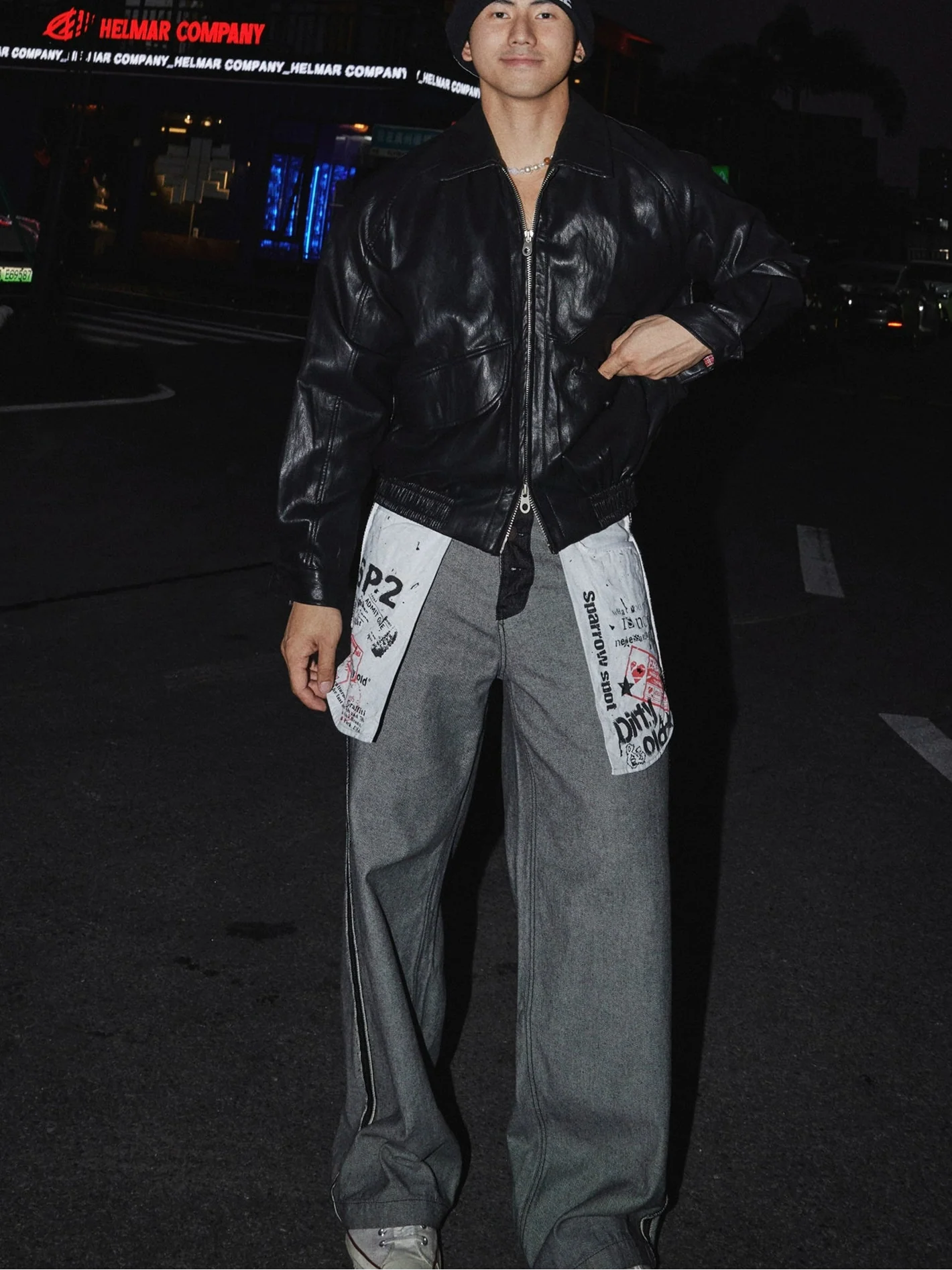 Urban Graffiti Patchwork Statement Jeans