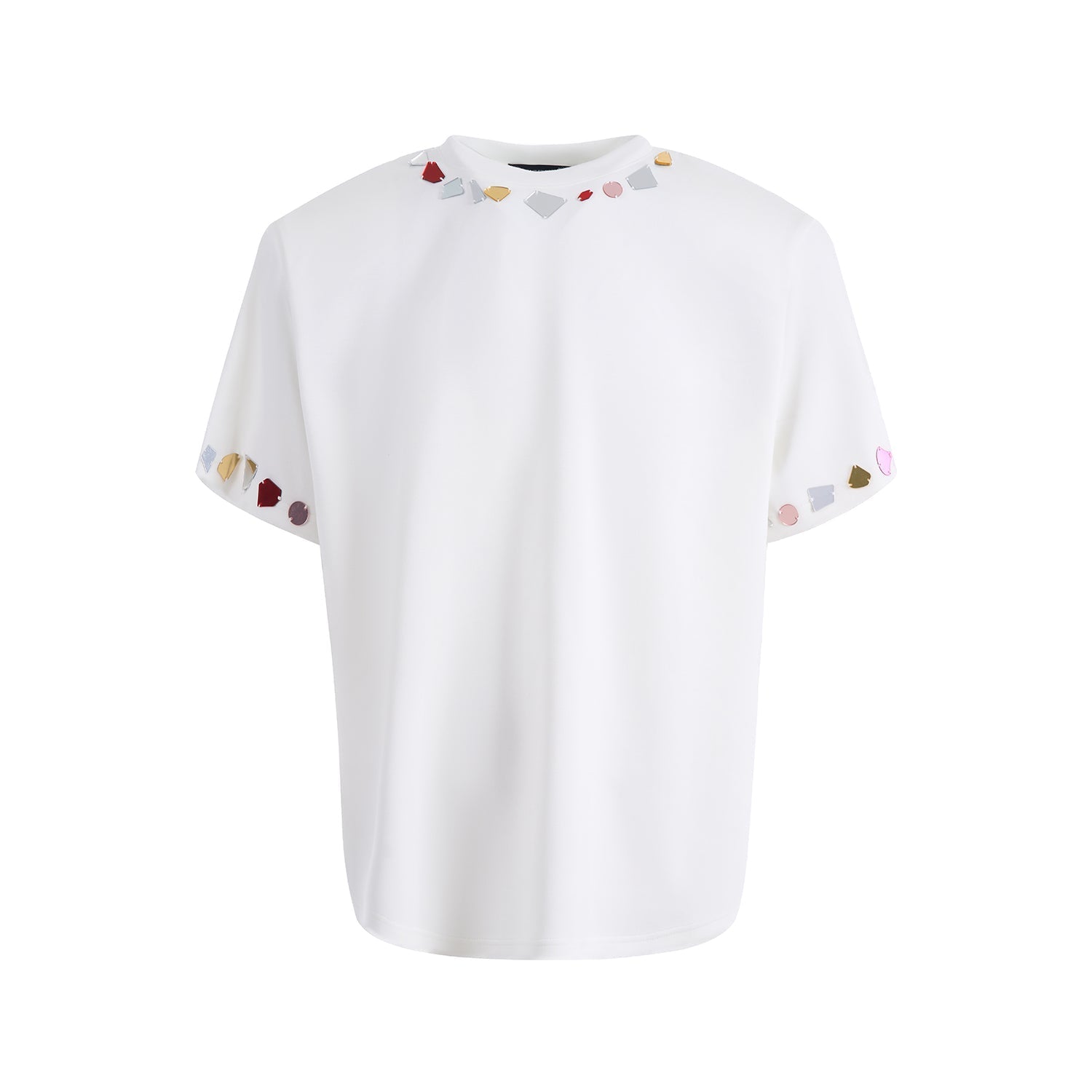Geometric Crystal Collar T-Shirt