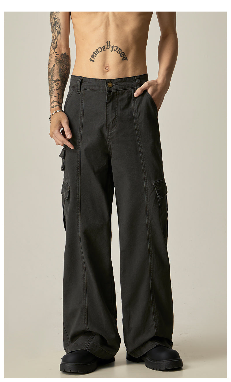 Black Wide Leg Cargo Pants