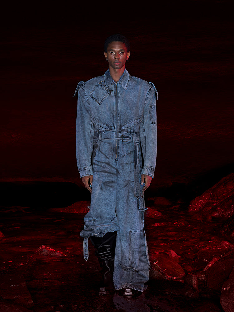 Utility Denim Jumpsuit