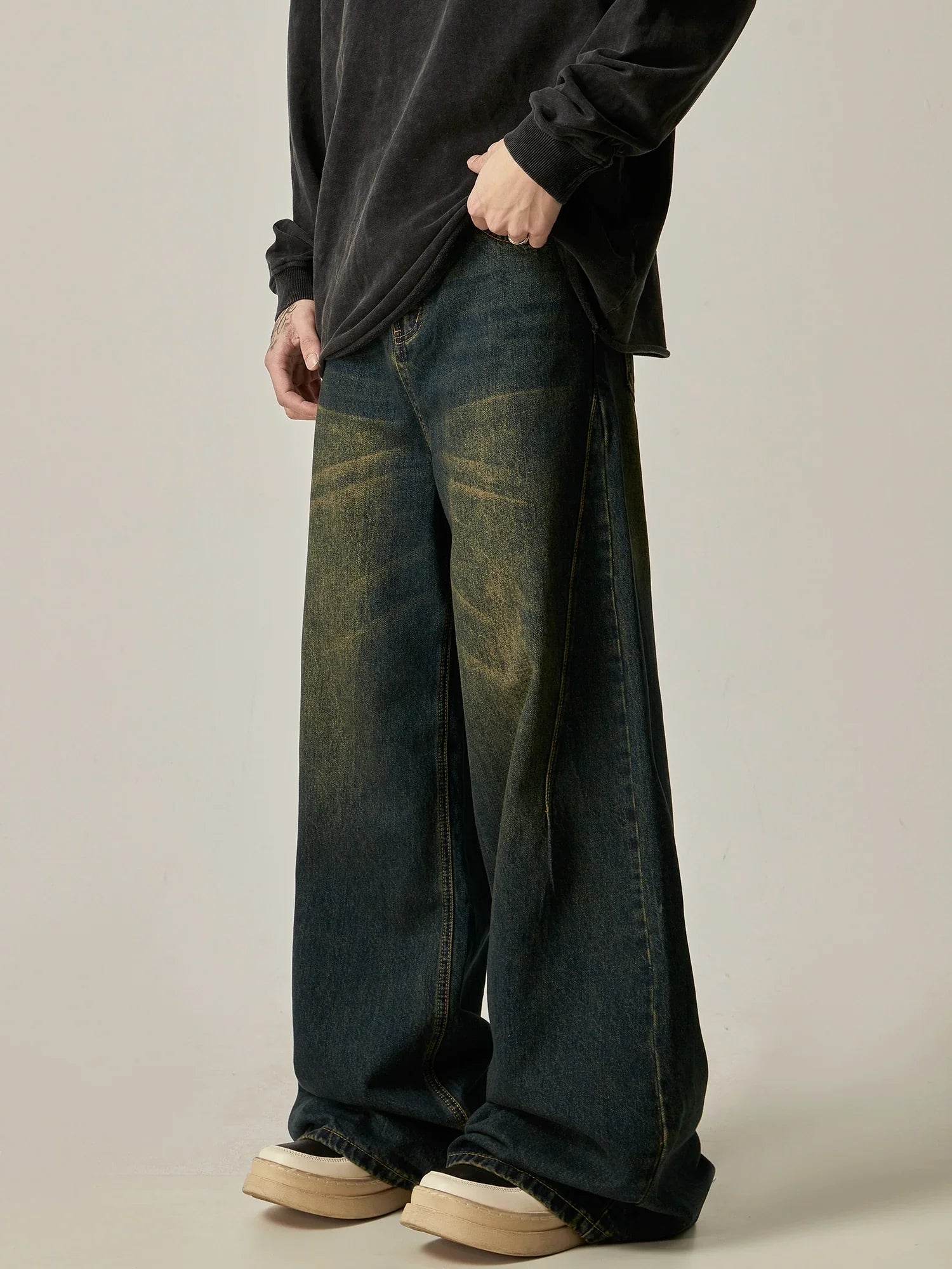 미드나잇 플레어 울트라 와이드 레그 진
