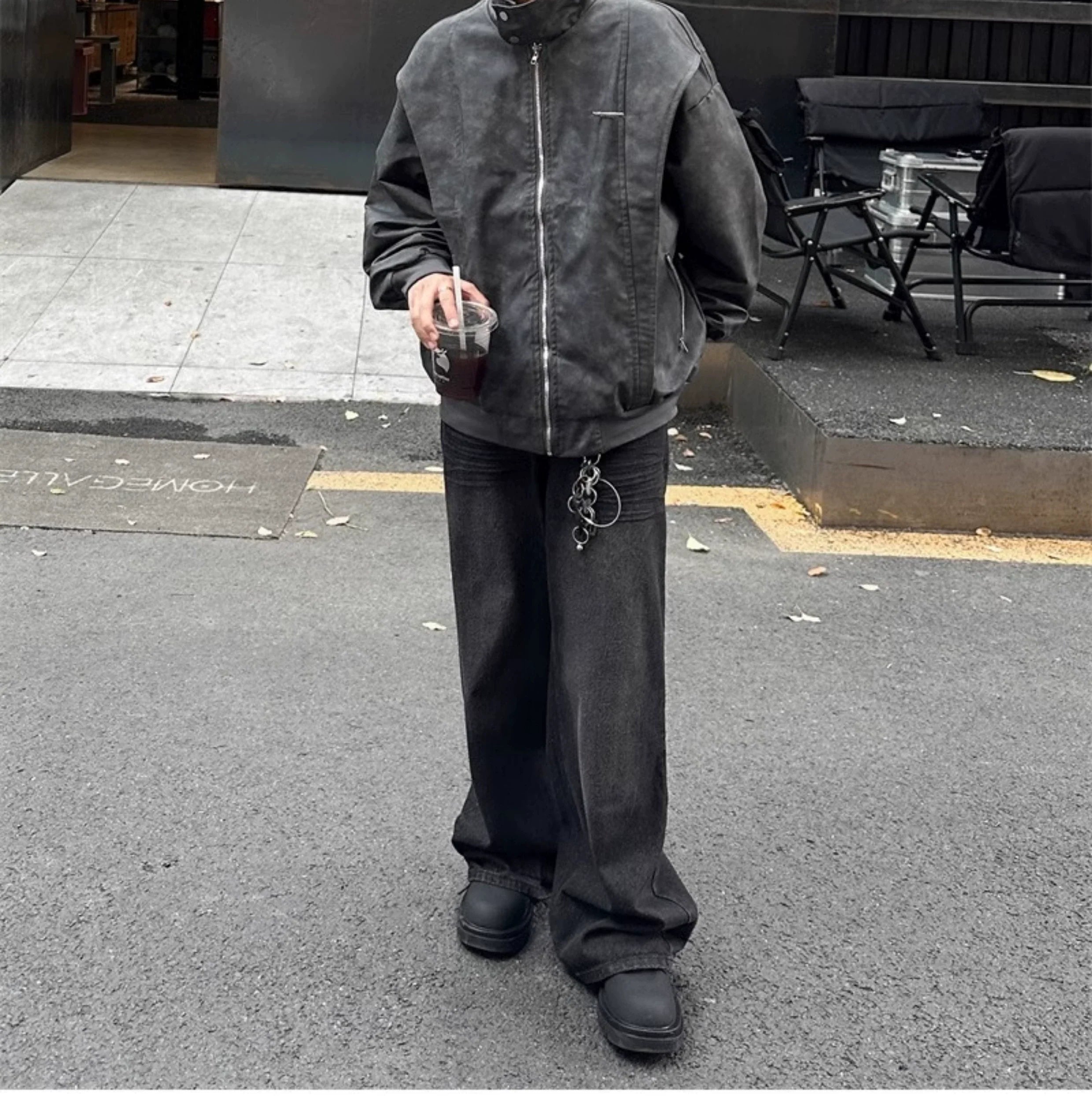 Oversized Vintage Zip-Up Jacket