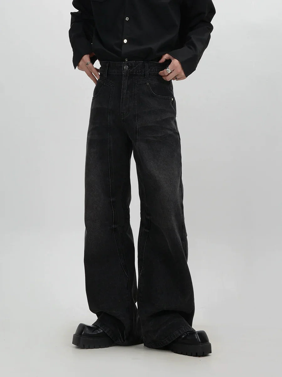 Washed Micro Flare Jeans