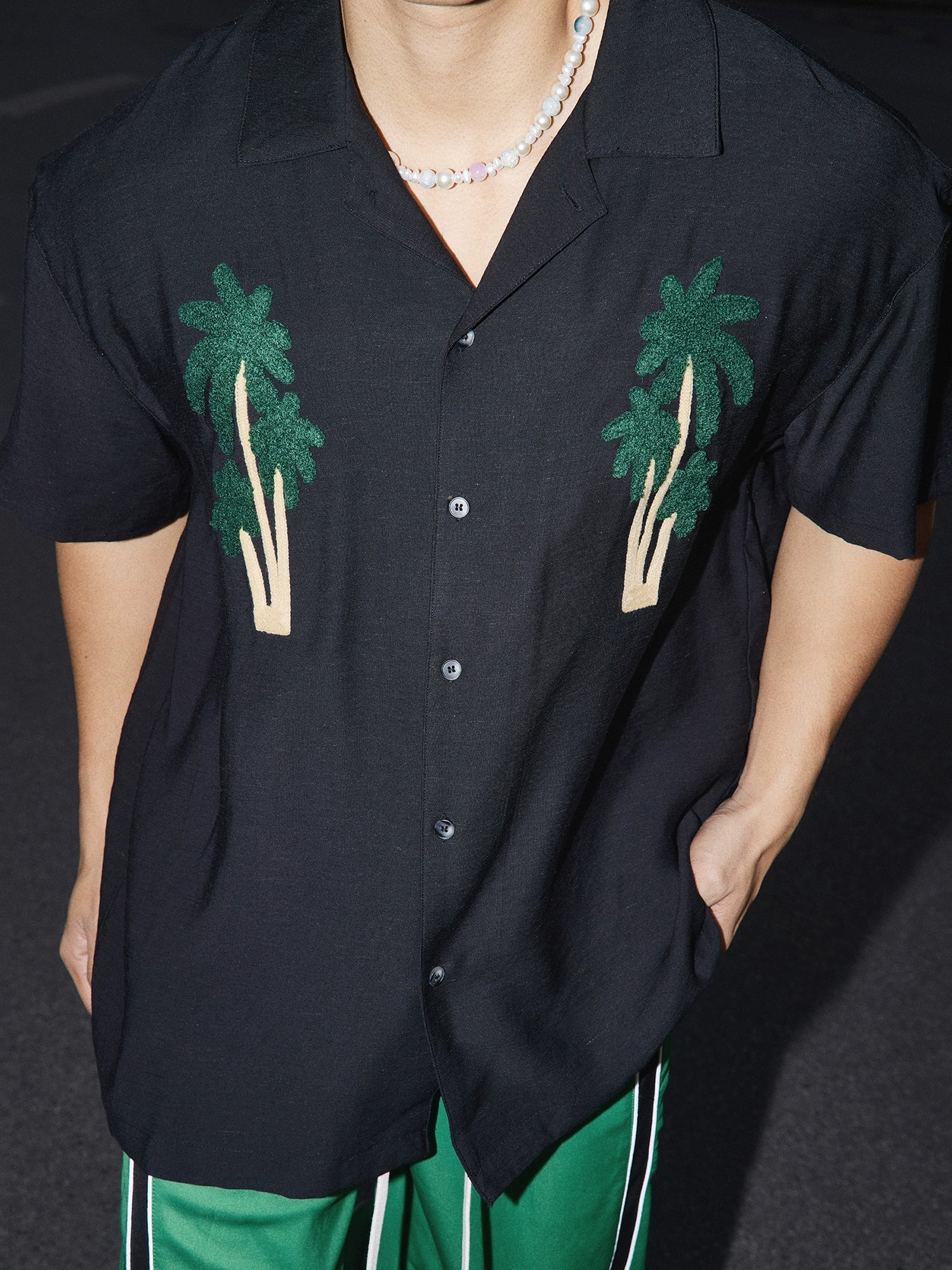 Palm Tree Embroidered Shirt